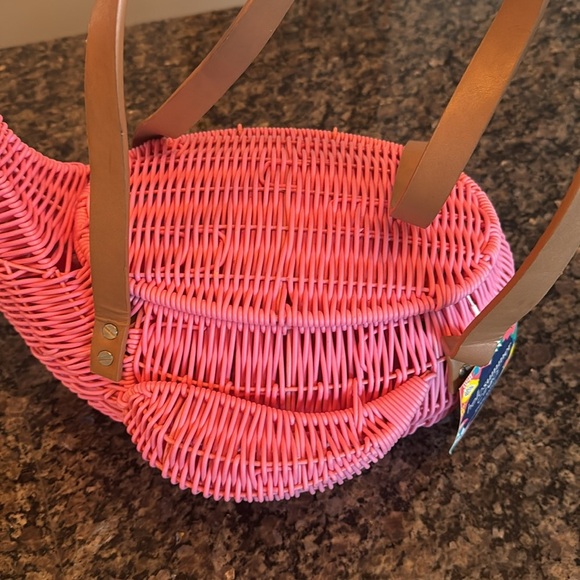Whimsical pink flamingo bag or basket NWT RARE - Picture 8 of 17
